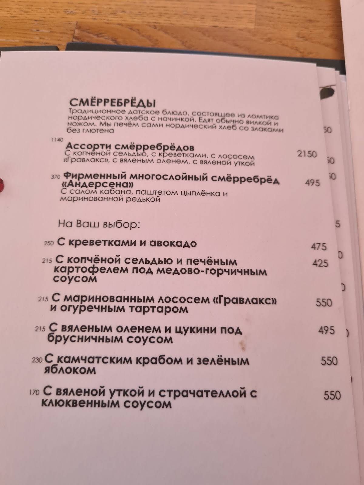 Кафе 38 меню