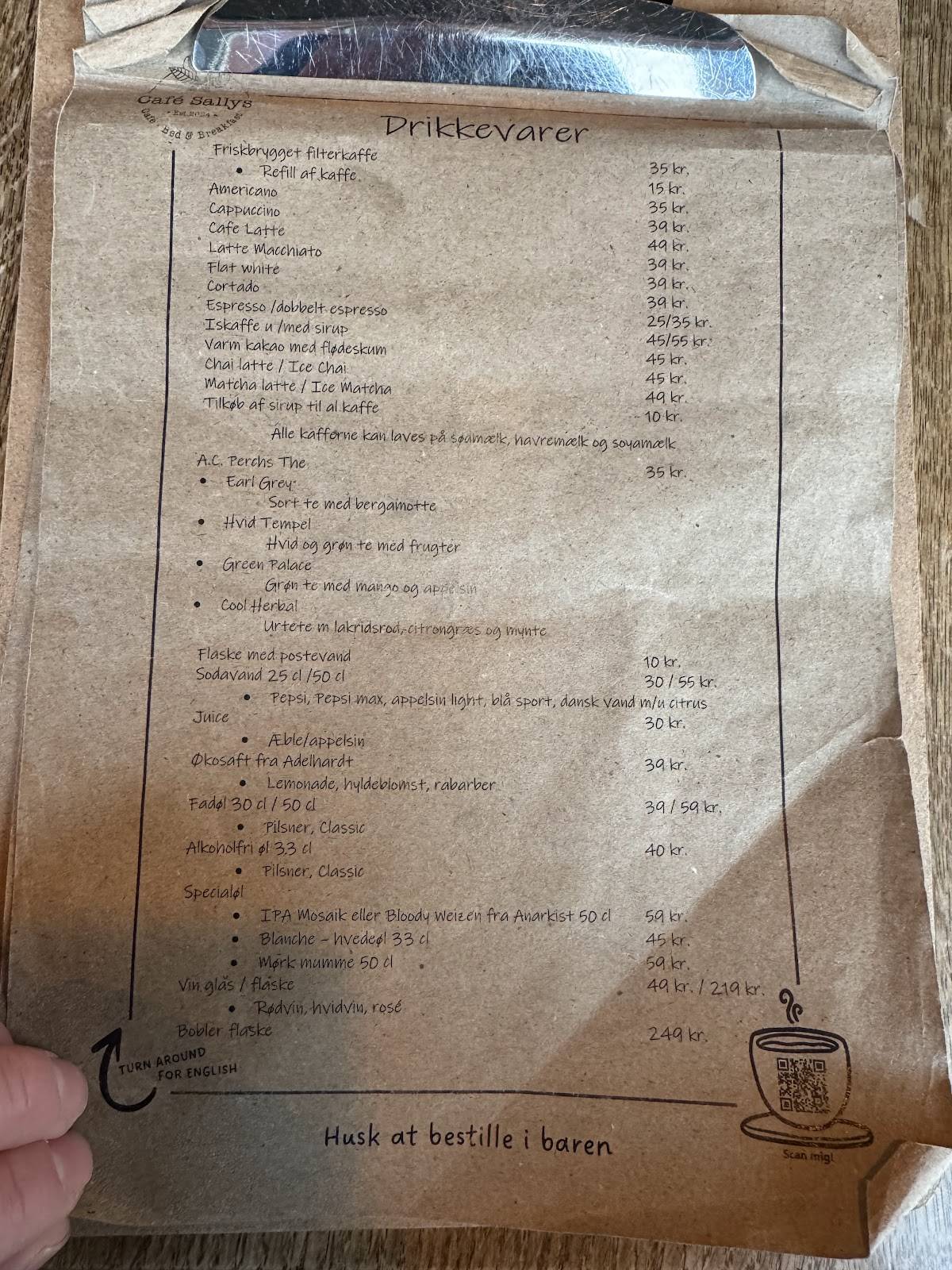 Café Sallys меню