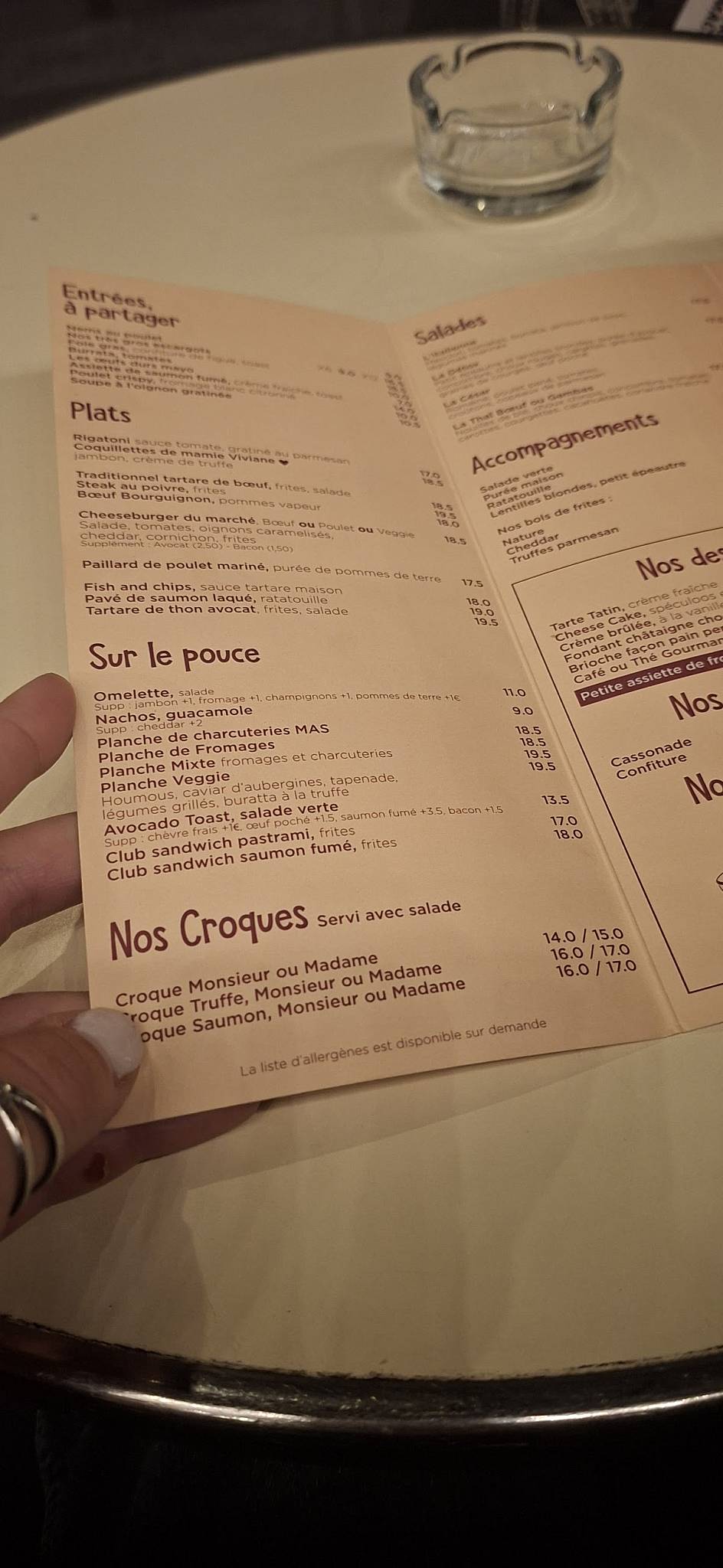 Café du Marché des Enfants Rouges меню