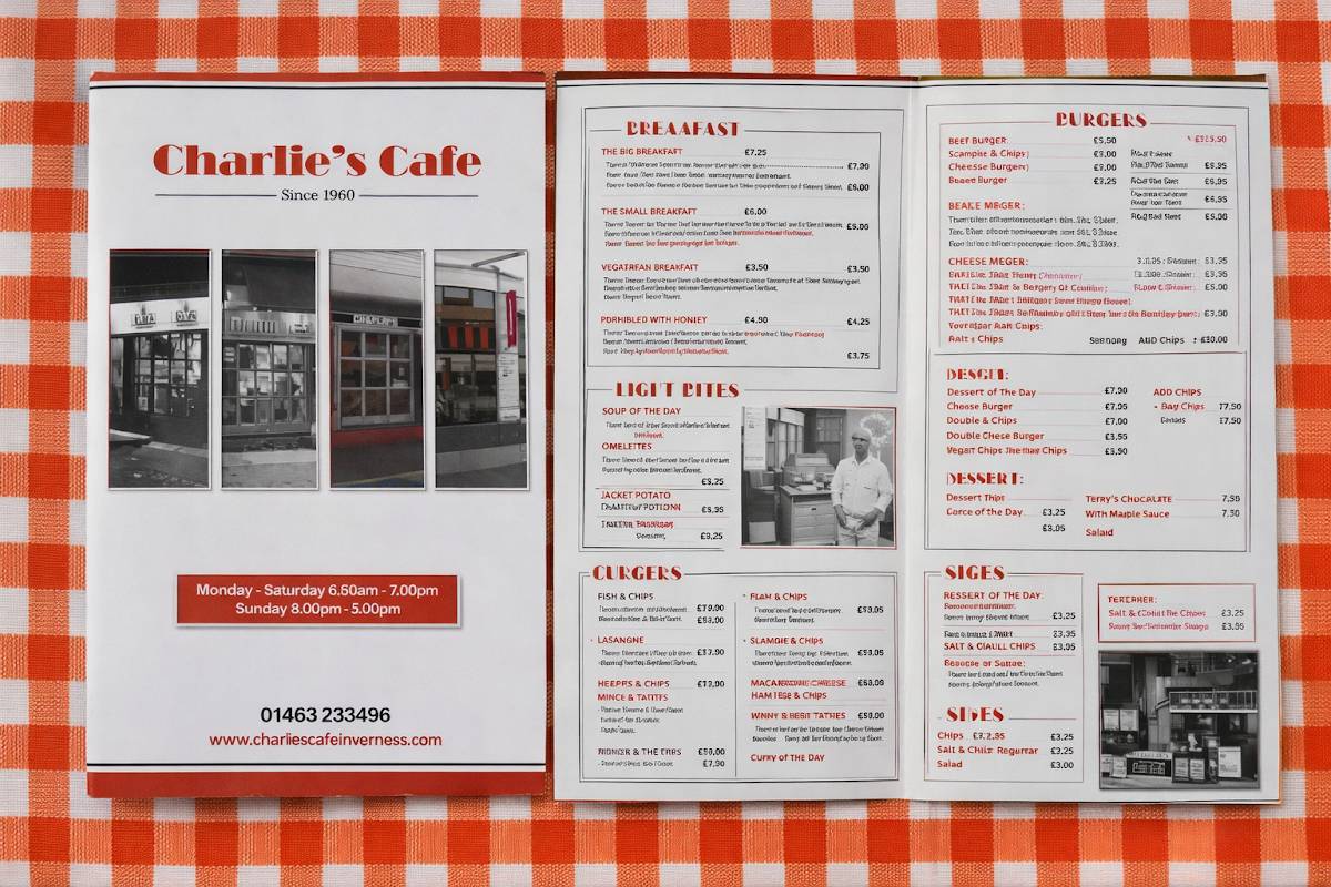Charlie's Cafe меню