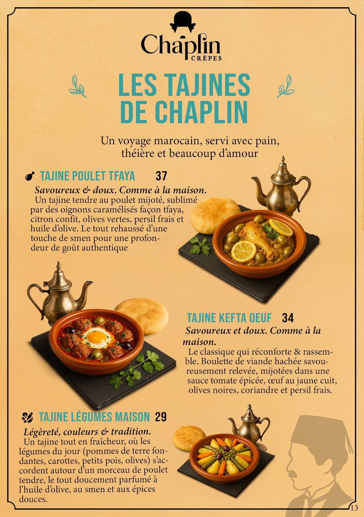 Crêpes Chaplin меню