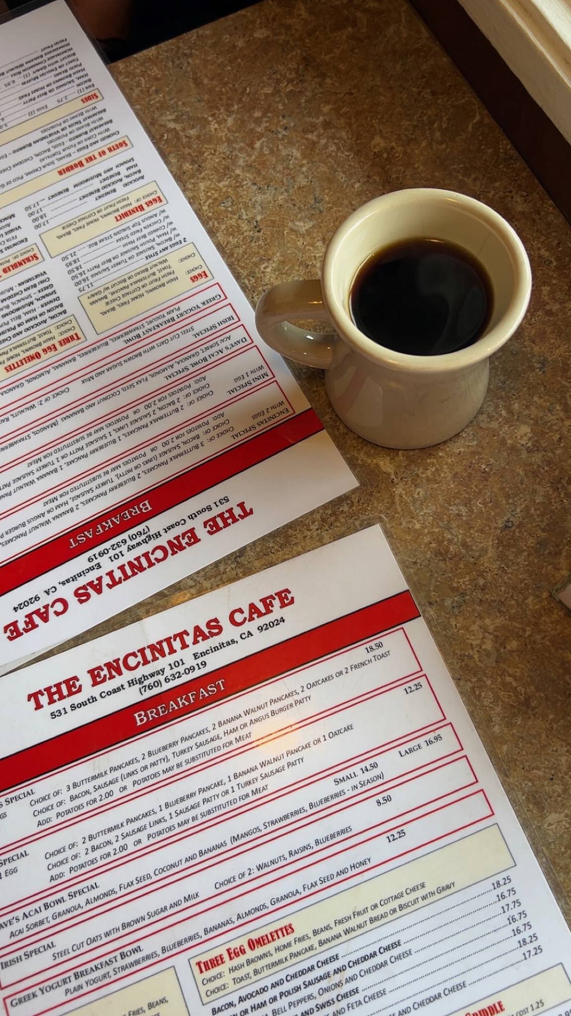 Encinitas Cafe меню