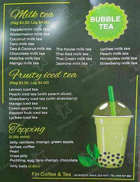 Fin Coffee & Tea меню