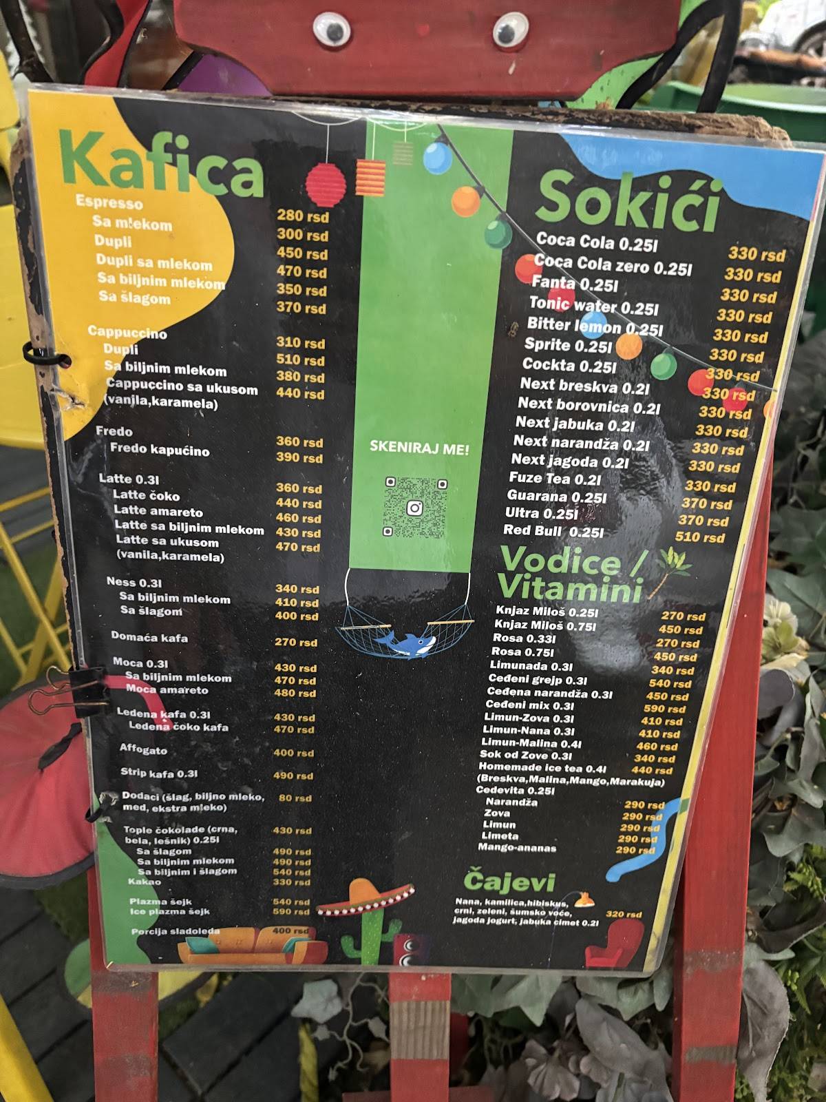 Kafe Strip меню