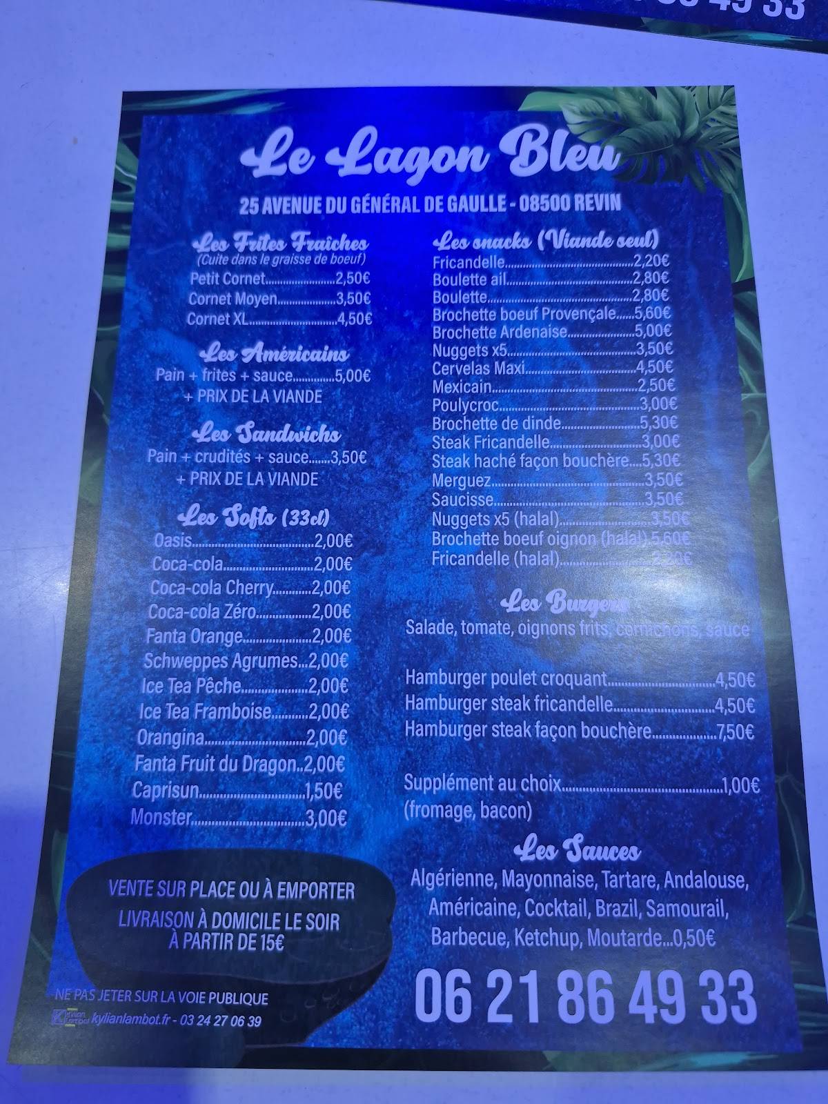 Cafe Lagon Bleu меню