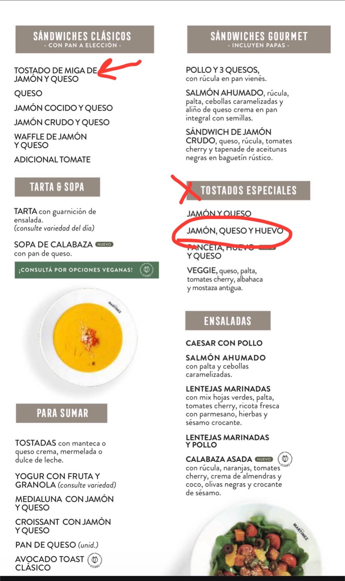 Café Martínez меню