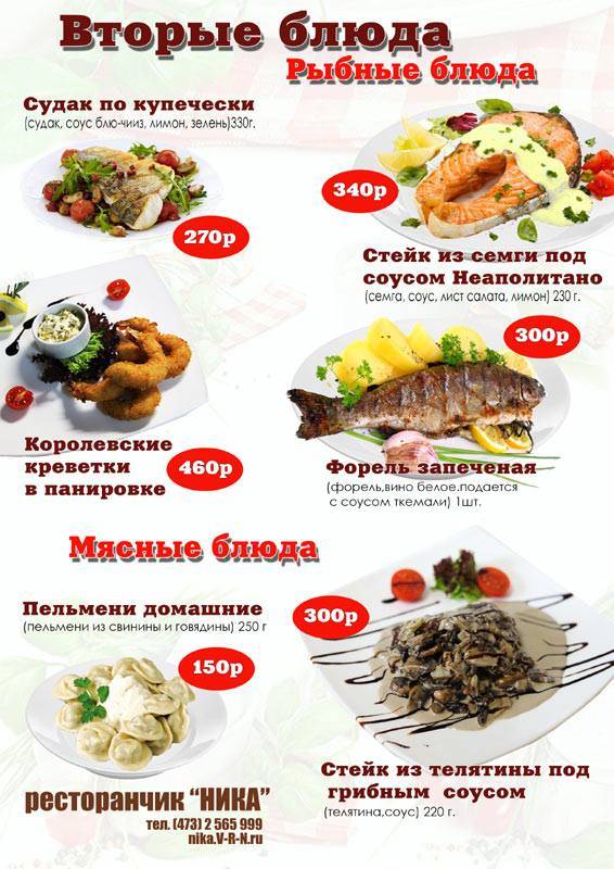Ника меню