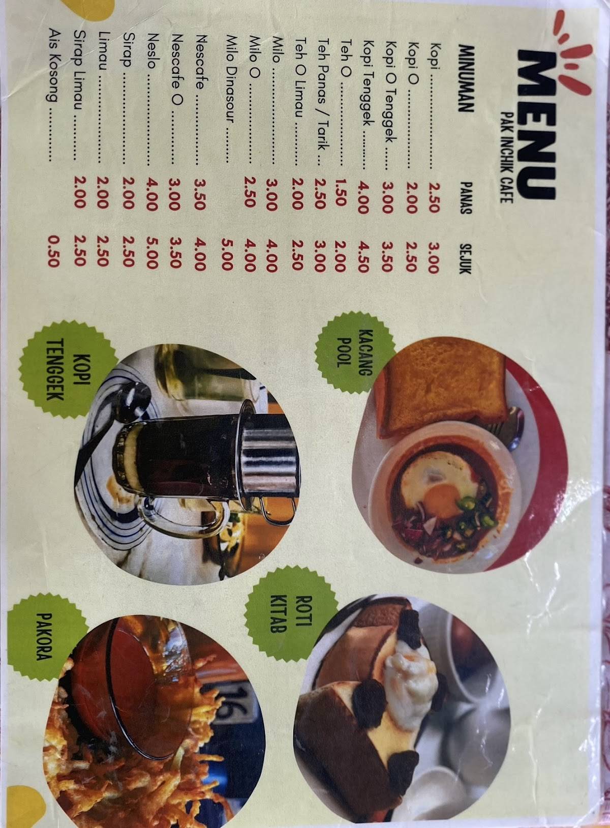 Pak Inchik Cafe Muar меню