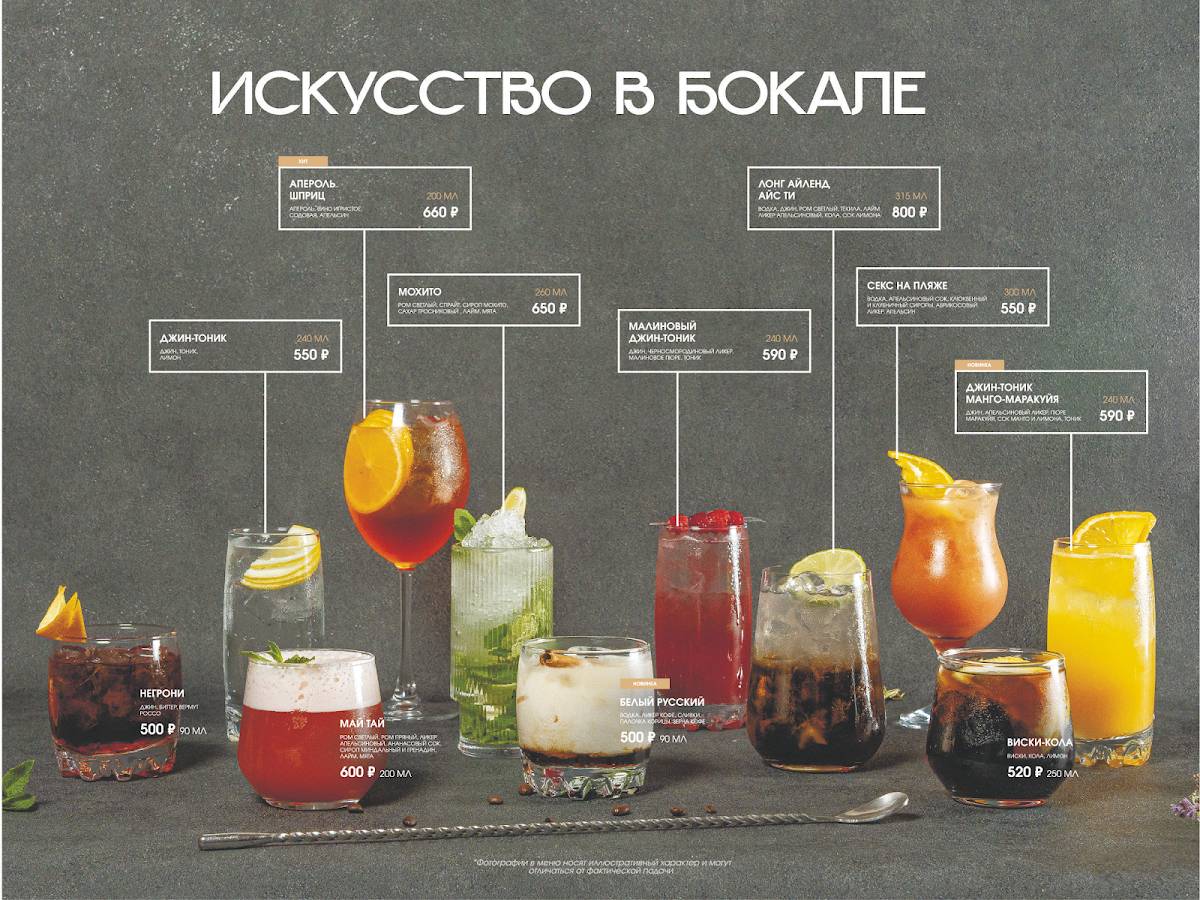 Песняков меню
