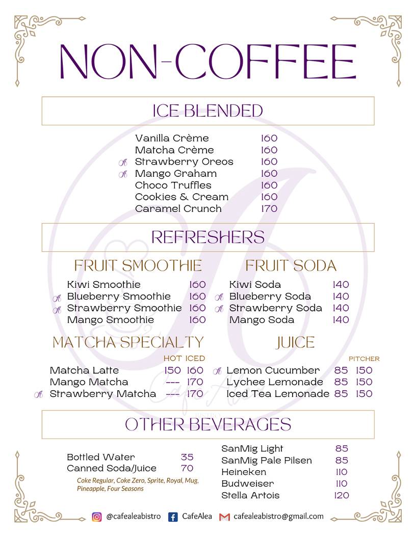 CaféAlea Bistro меню