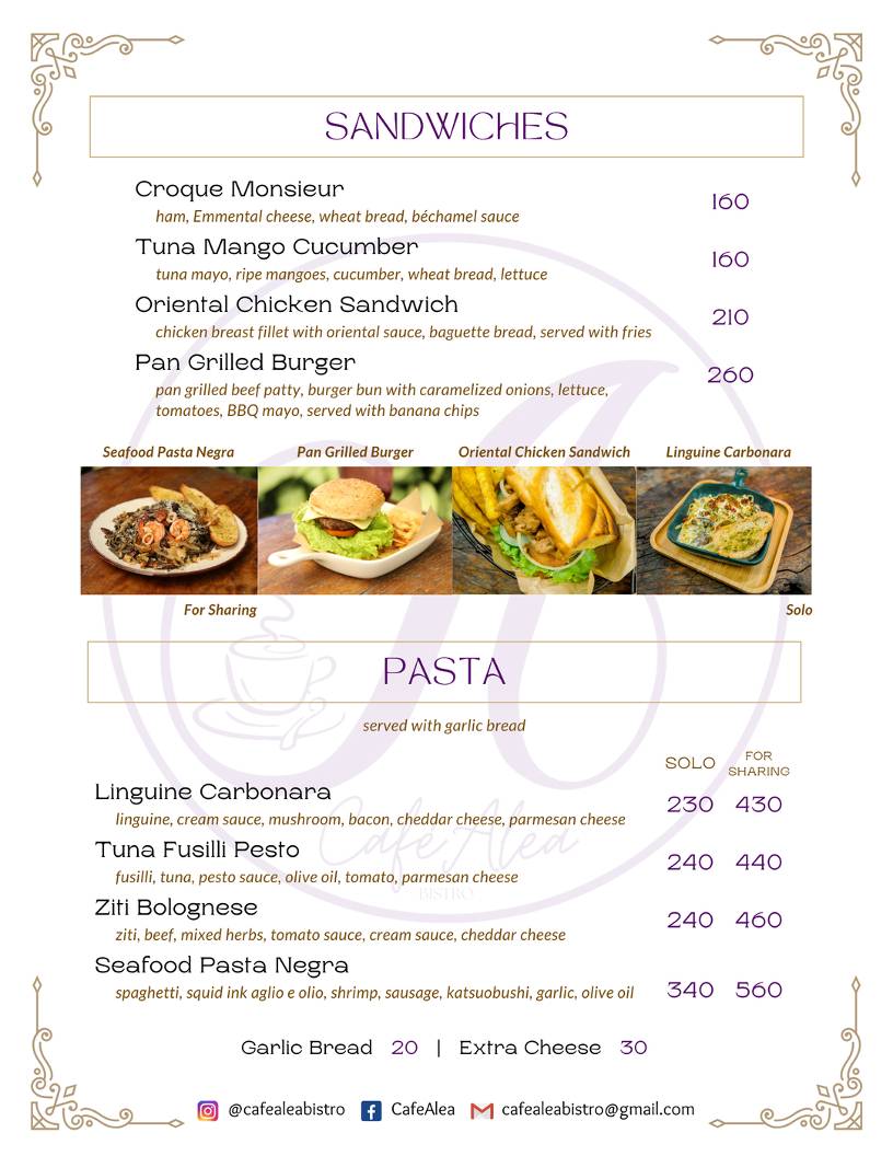 CaféAlea Bistro меню