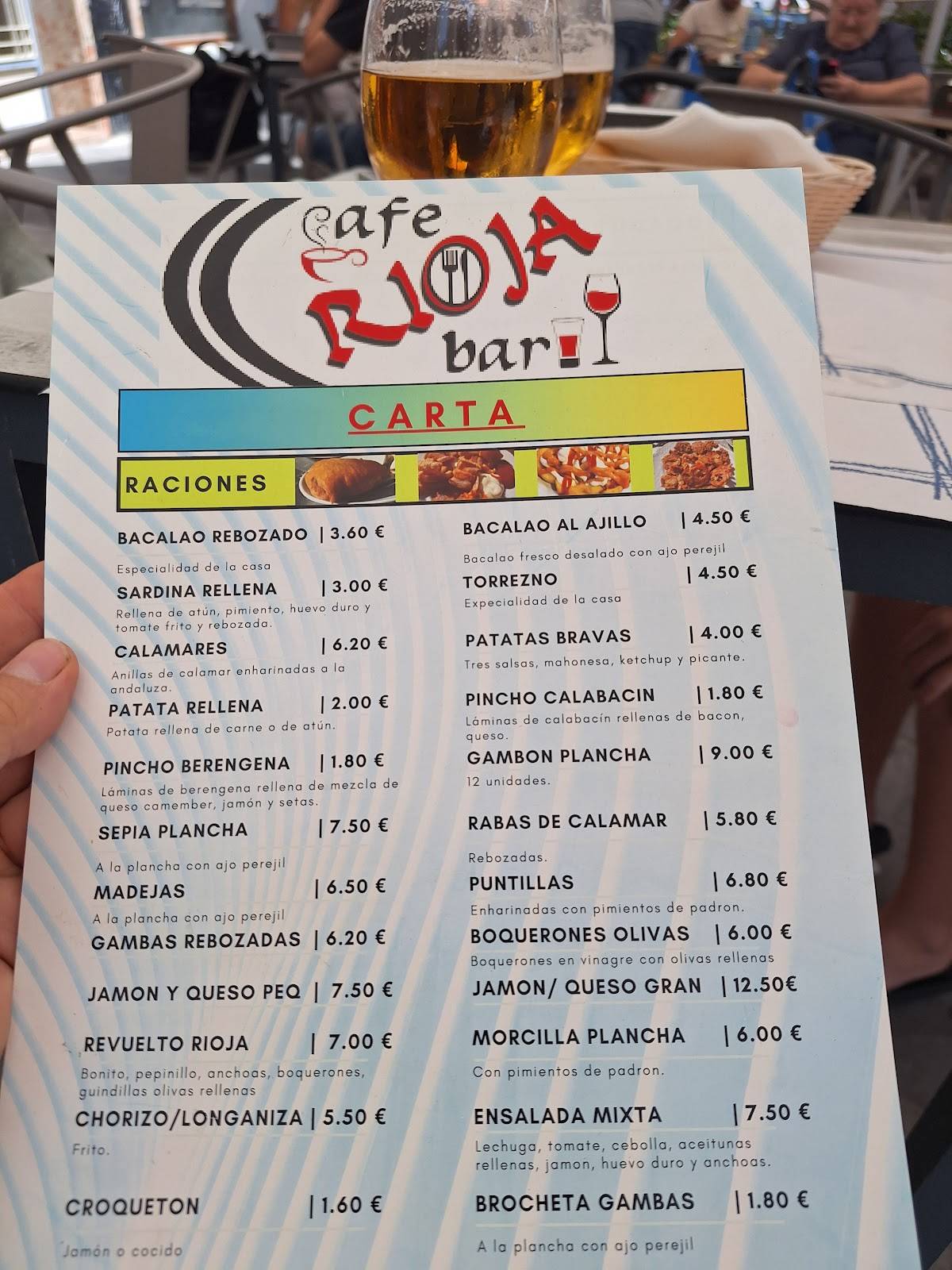 Cafetería Bar Rioja меню