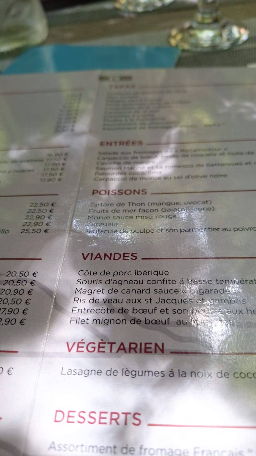 Restaurant Gaia меню