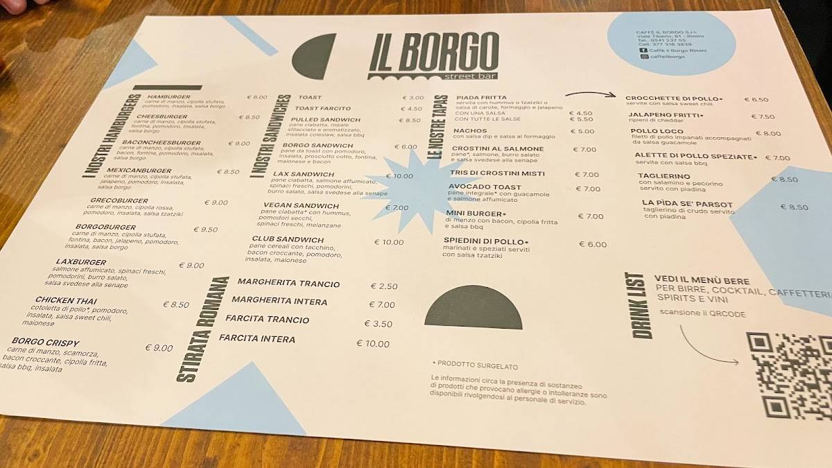 Caffè Il Borgo меню