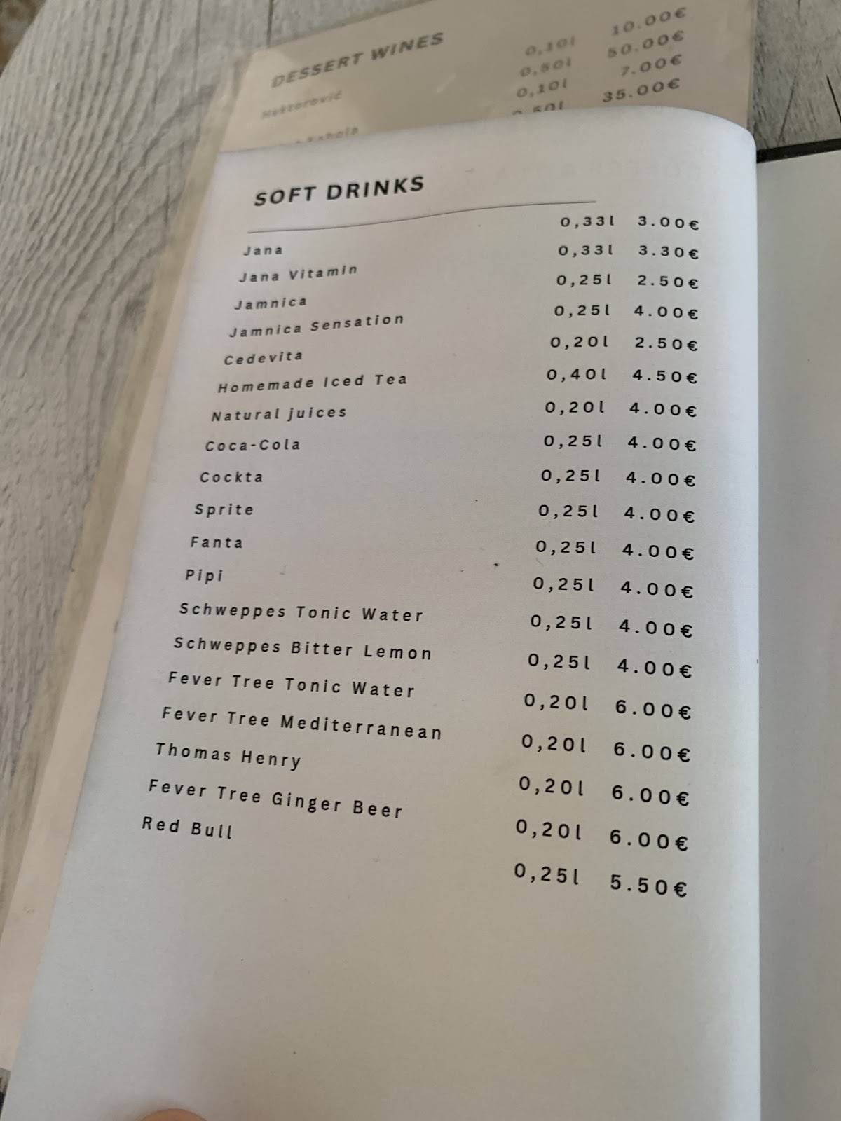 Caffe Marin меню