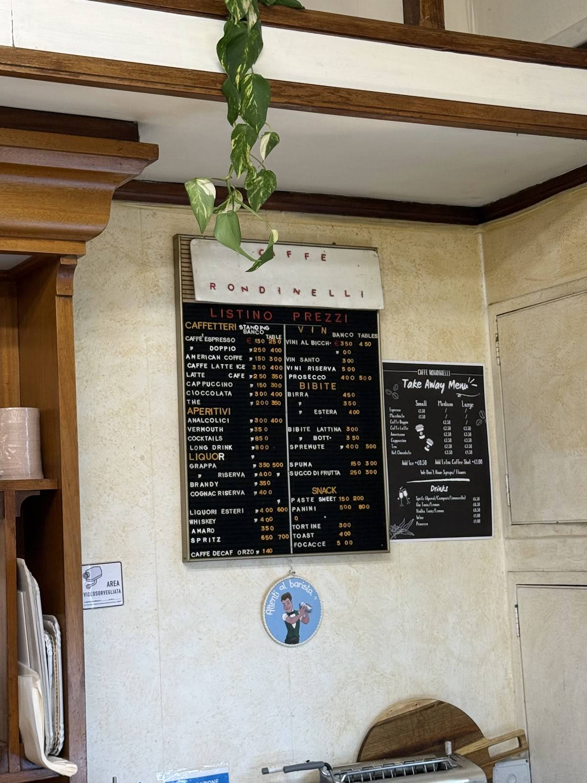 Caffè Rondinelli меню