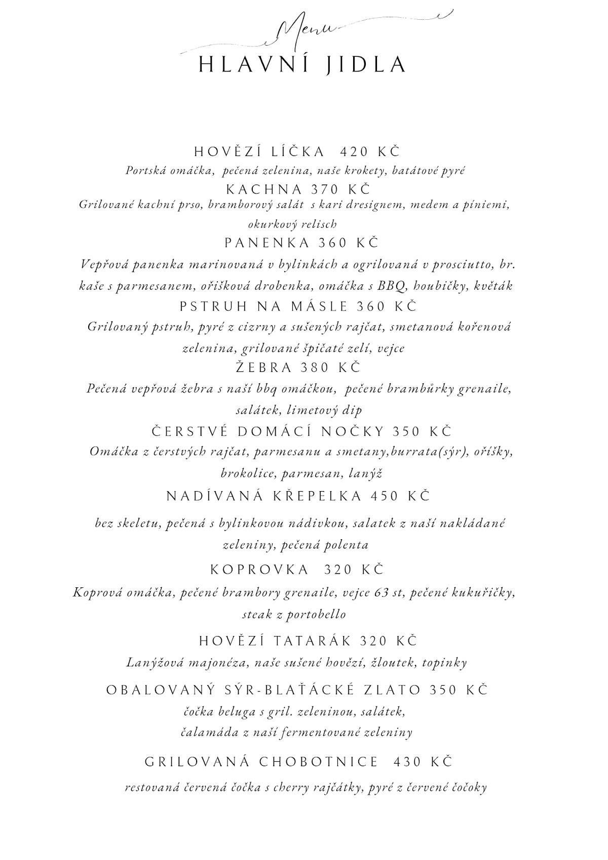 Caffe & Grill Ztracená No. II меню