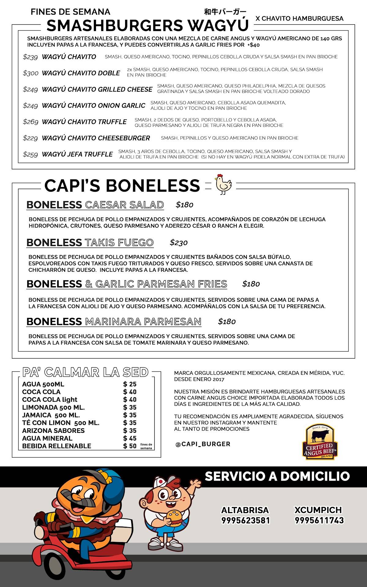 Capis Burger Altabrisa меню