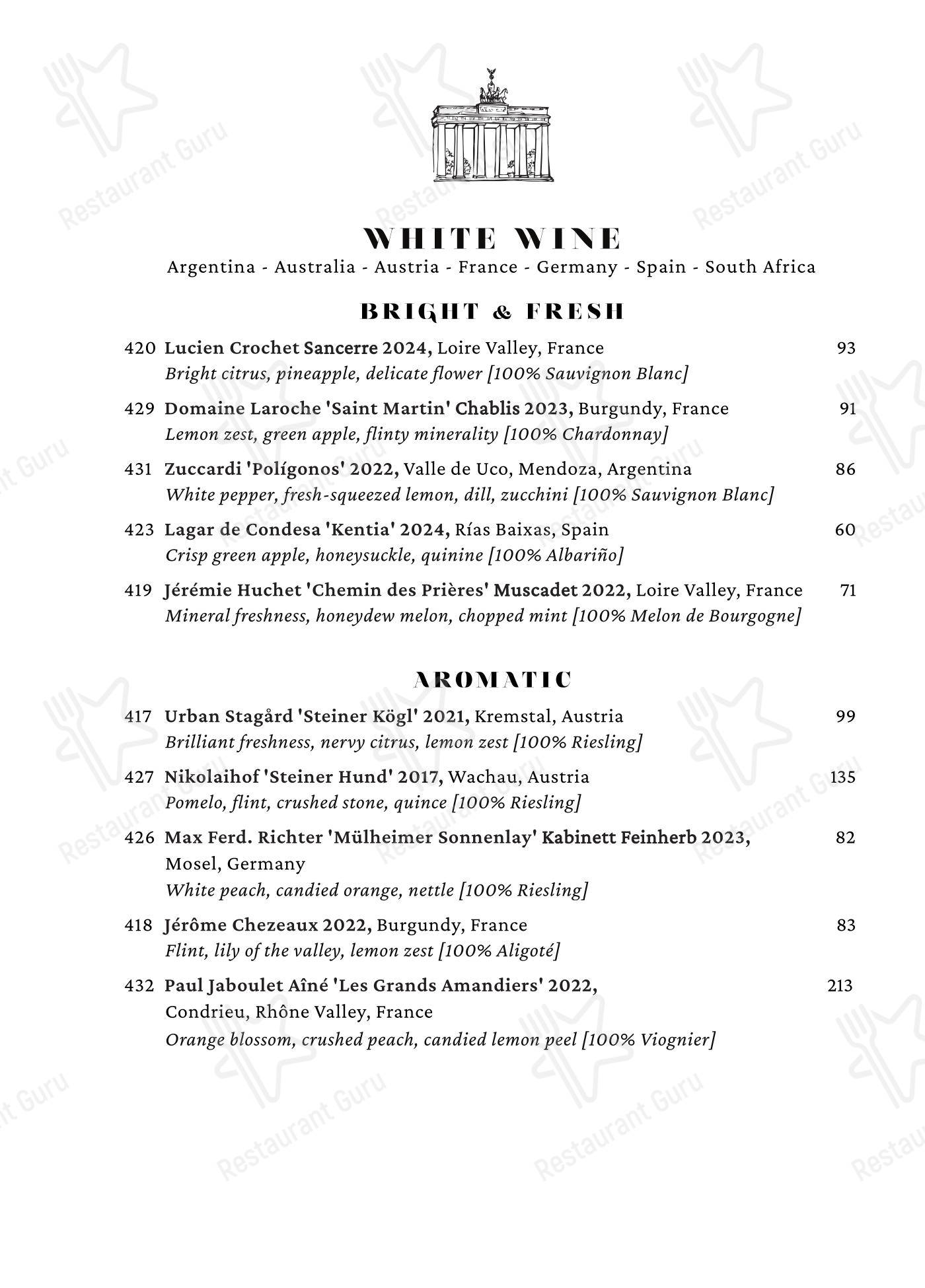 Lunch Menu ресторана Cento в Мадисне