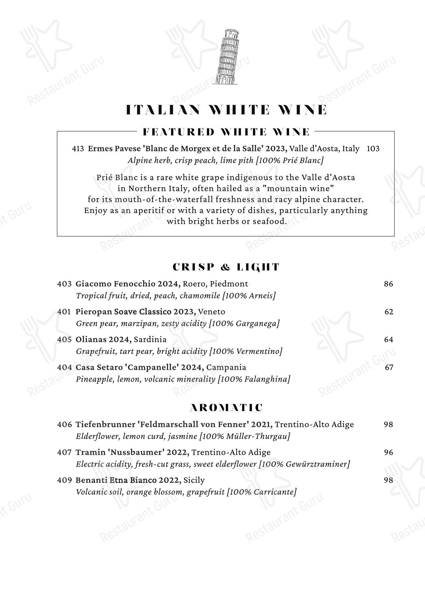 Takeaway Menu ресторана Cento в Мадисне
