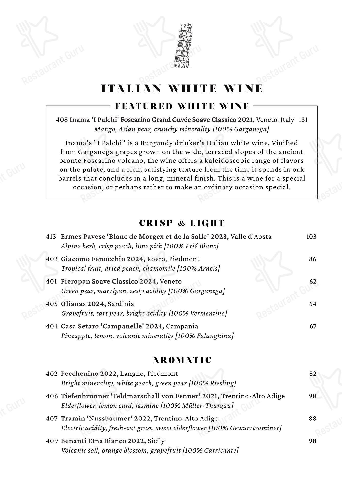 Меню ресторана Cento - Lunch Menu