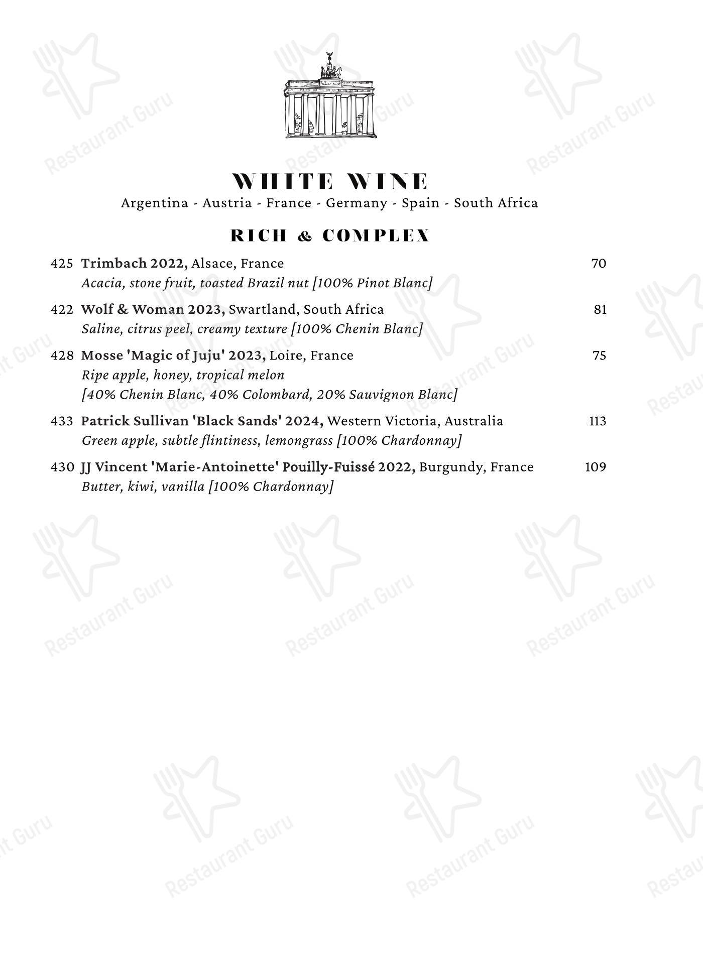Lunch Menu ресторана Cento в Мадисне