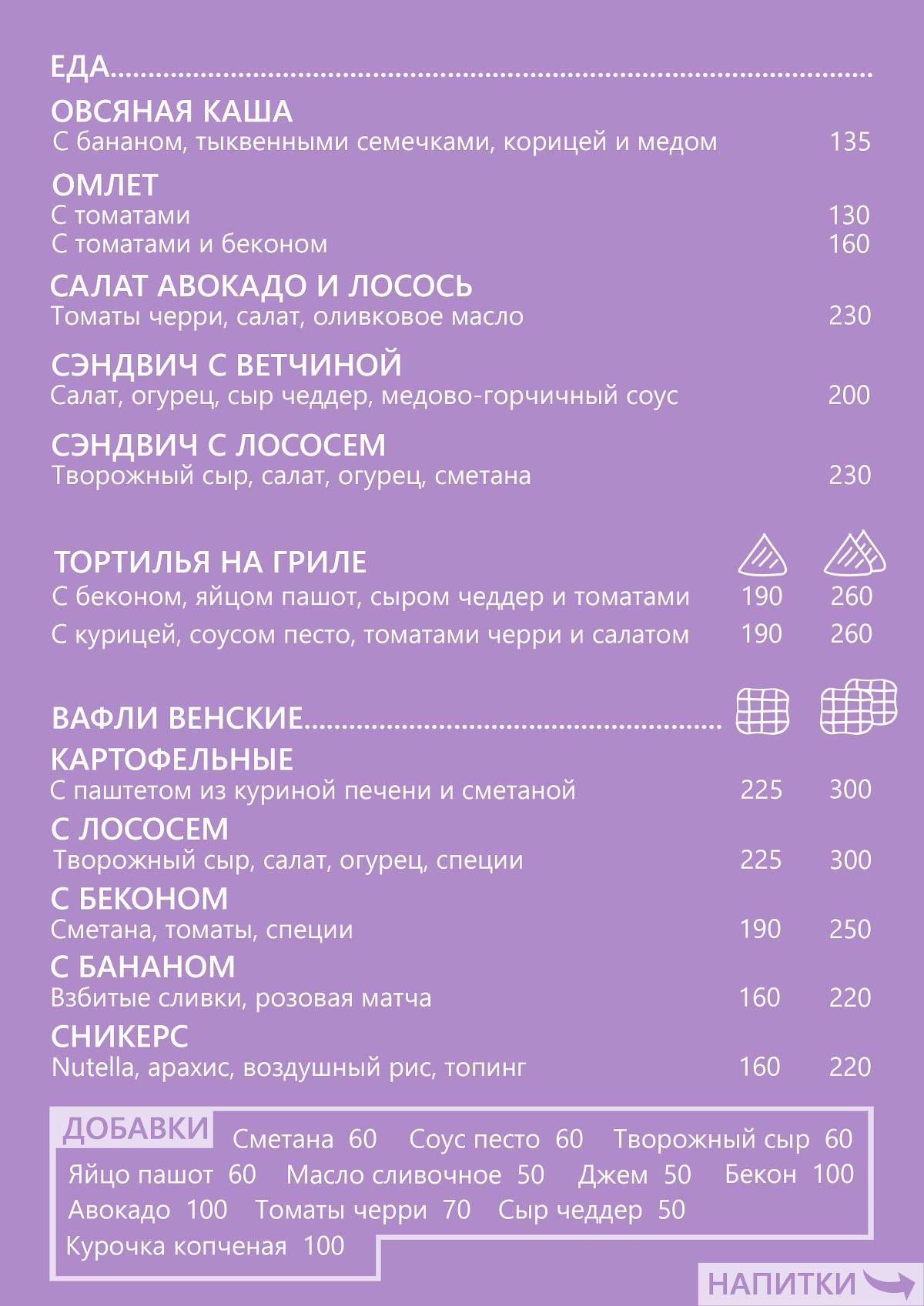 Центральная Кофейня меню