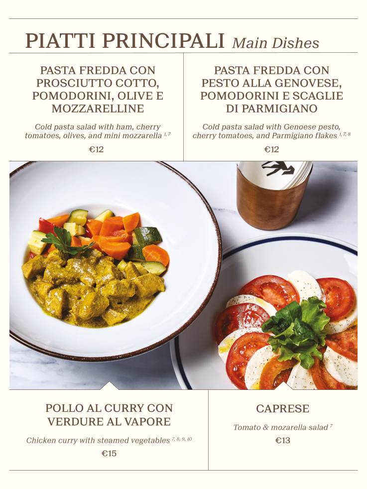 Centralino Cafè & Bistrot меню