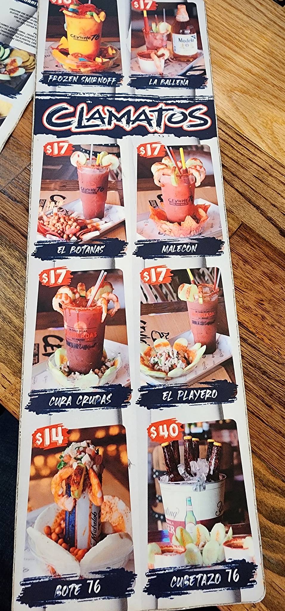 Ceviche76 меню