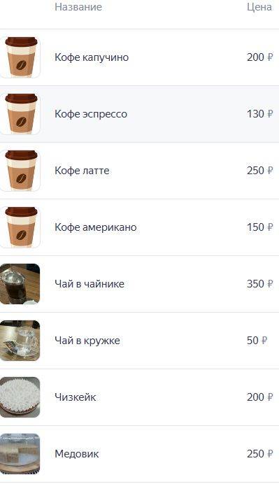 Чебуречная меню