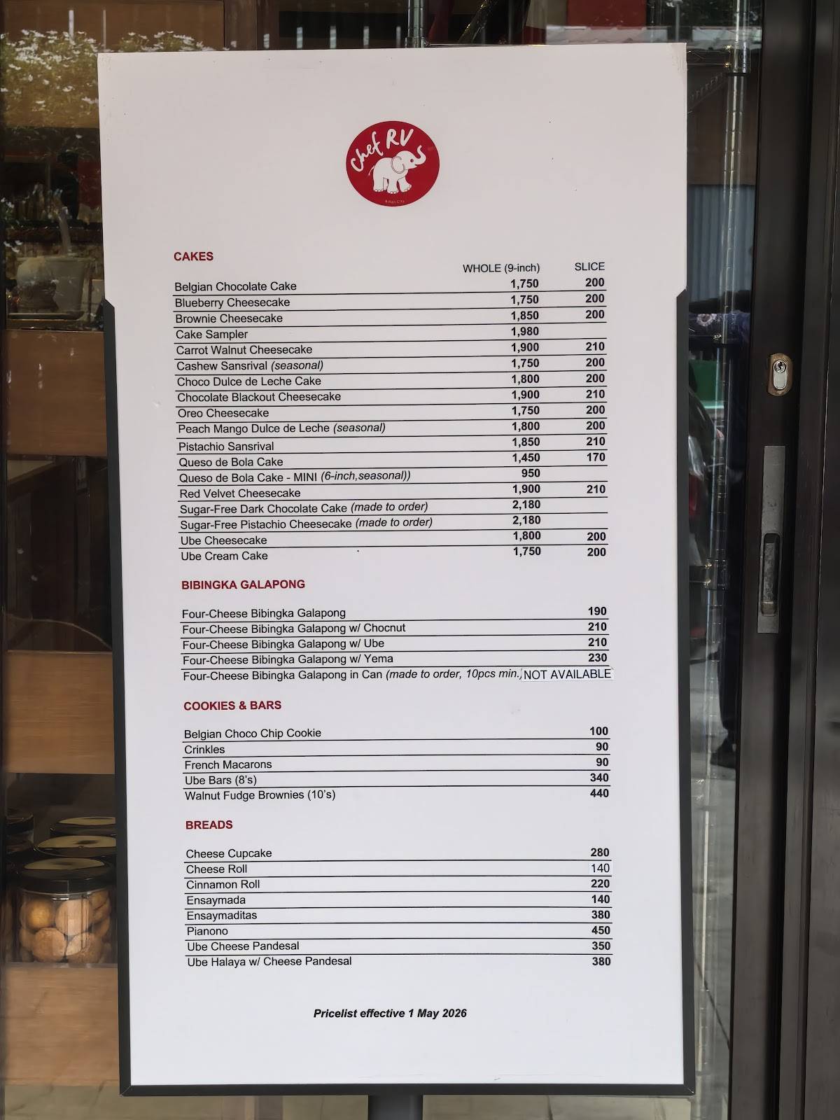 Chef RV Cafe меню