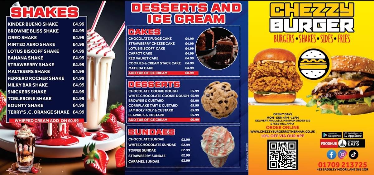 Chezzy Burger Rotherham меню