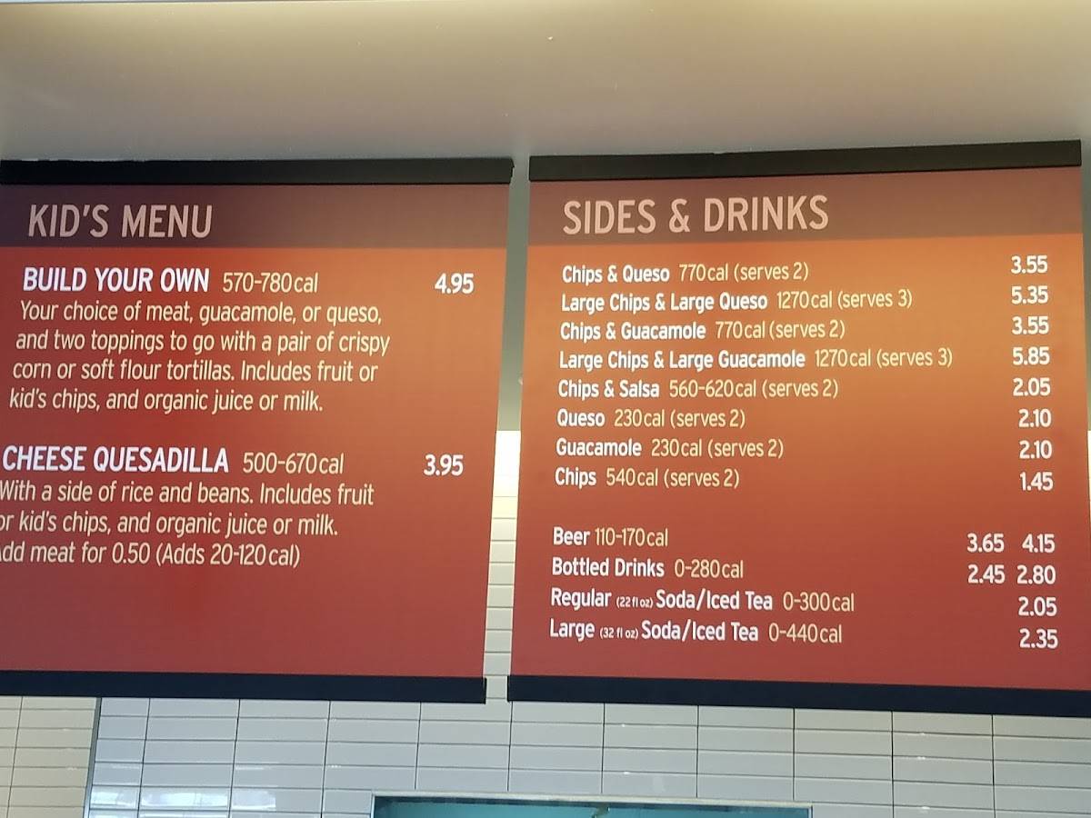 Chipotle Mexican Grill меню