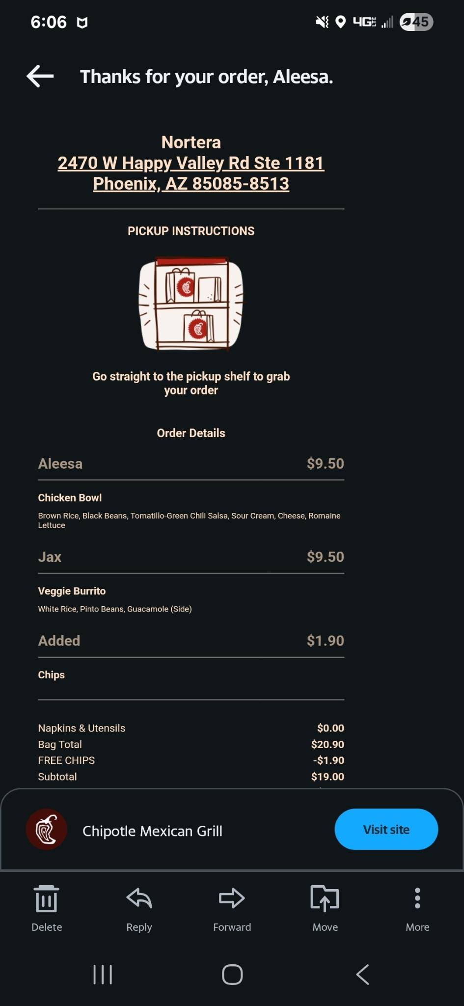 Chipotle Mexican Grill меню