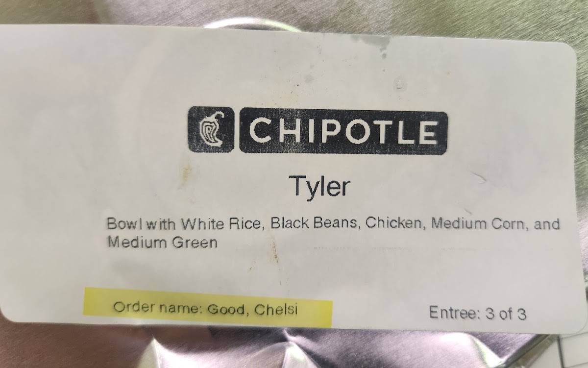 Chipotle Mexican Grill меню