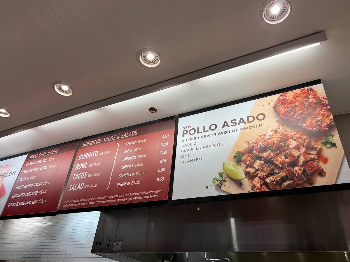 Chipotle Mexican Grill меню
