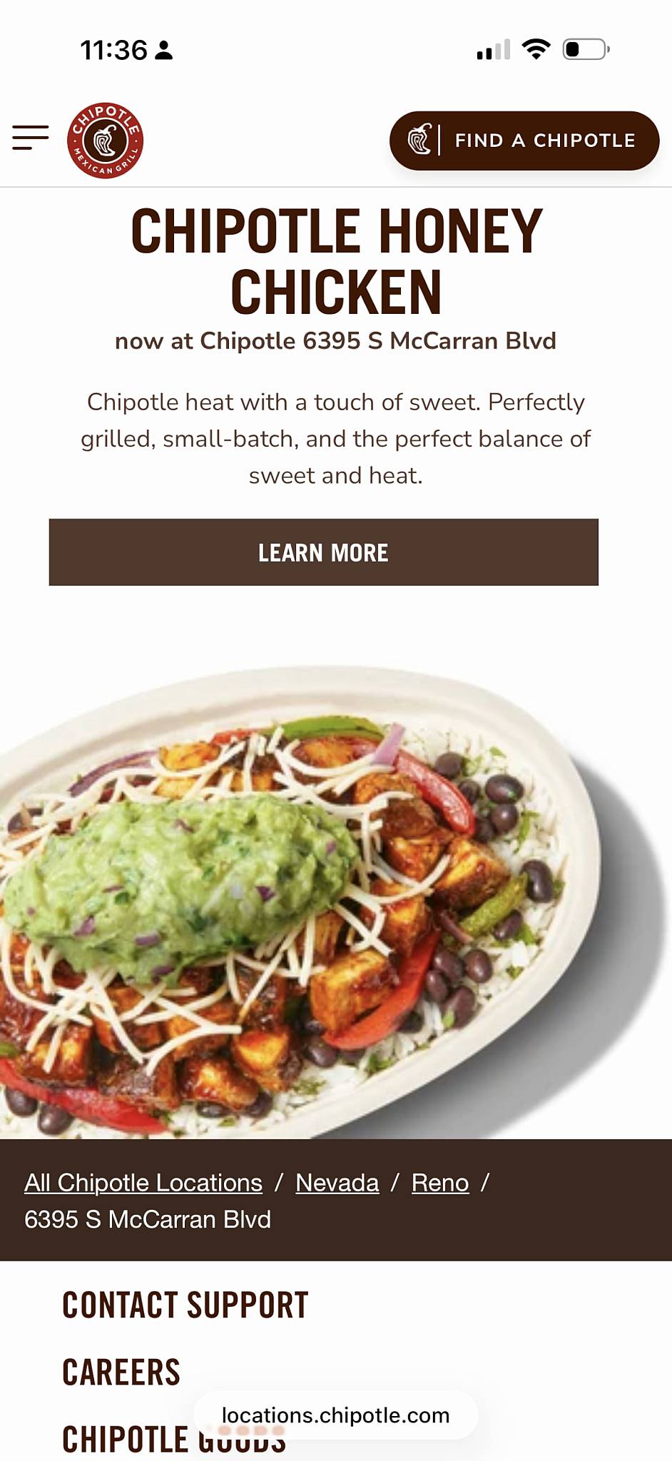 Chipotle Mexican Grill меню