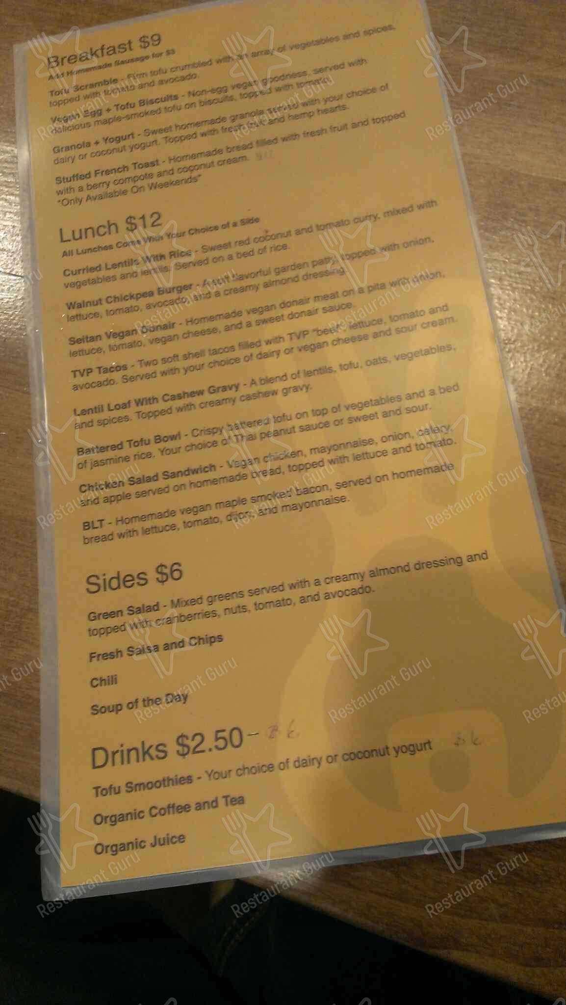 The Clever Rabbit Vegetarian Cafe меню