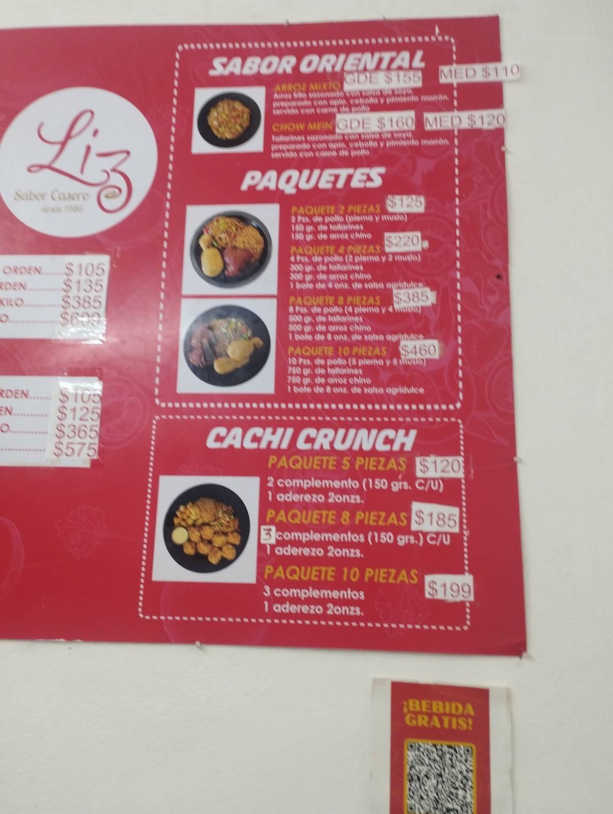 Cocina Liz меню