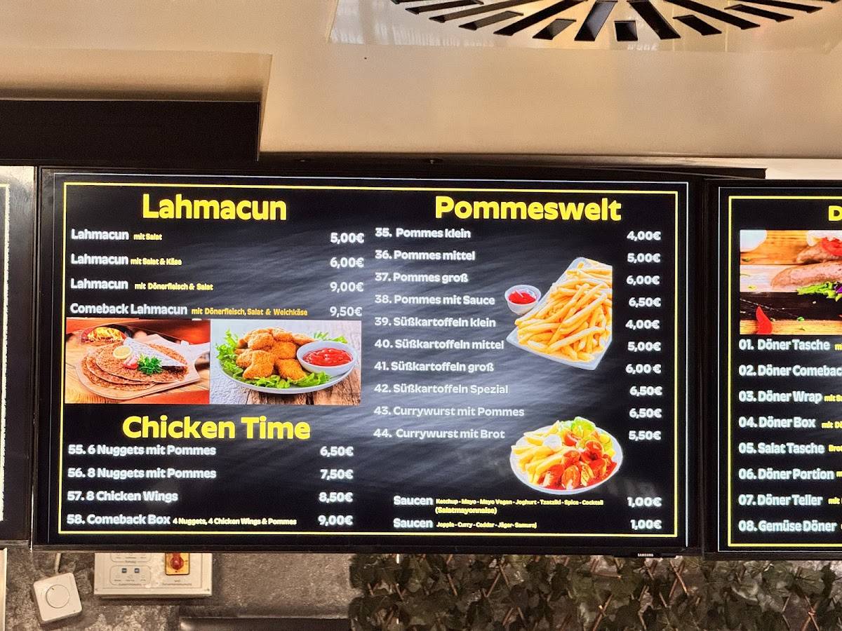 Comeback Snack Bar меню