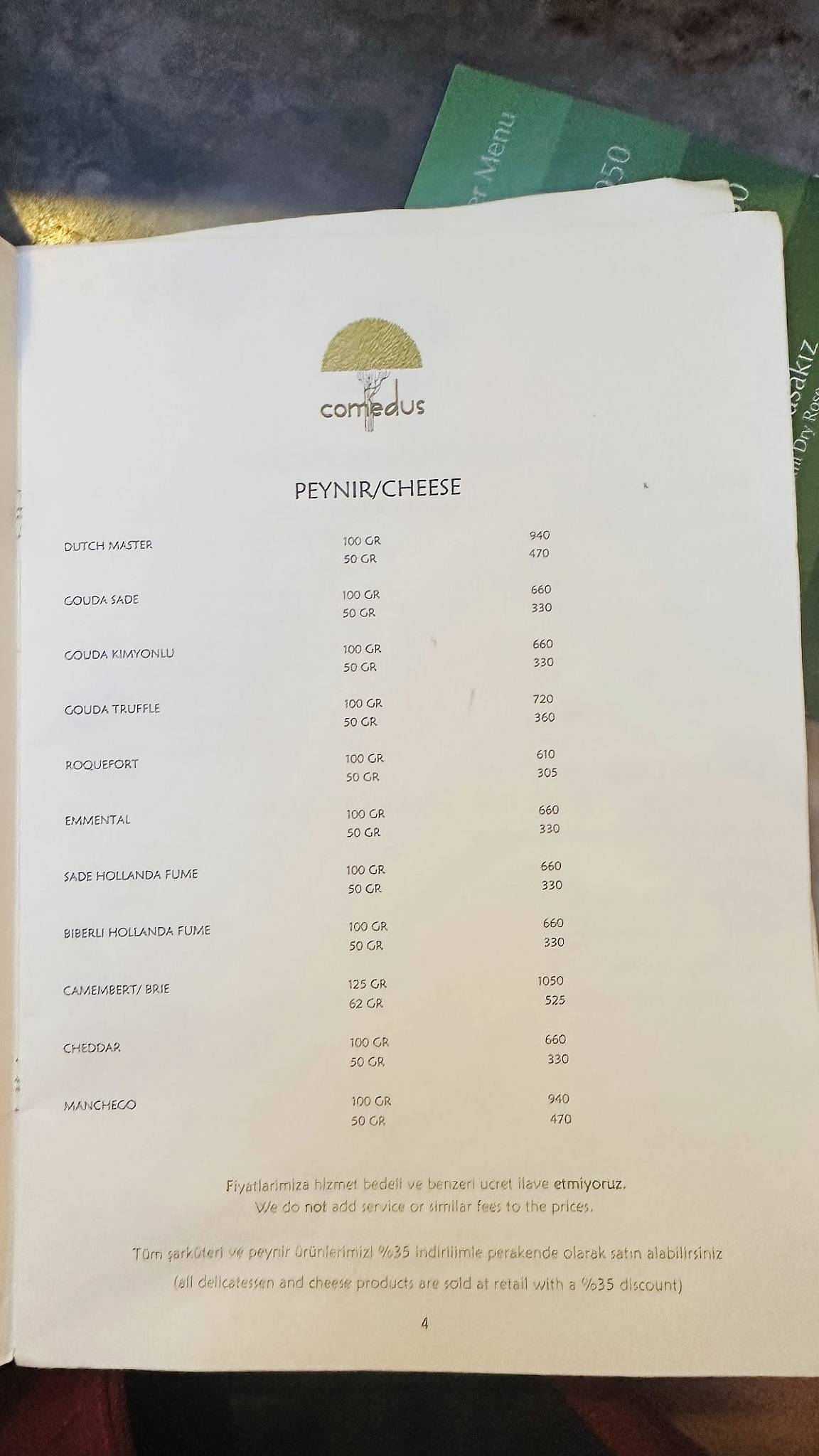 Comedus меню