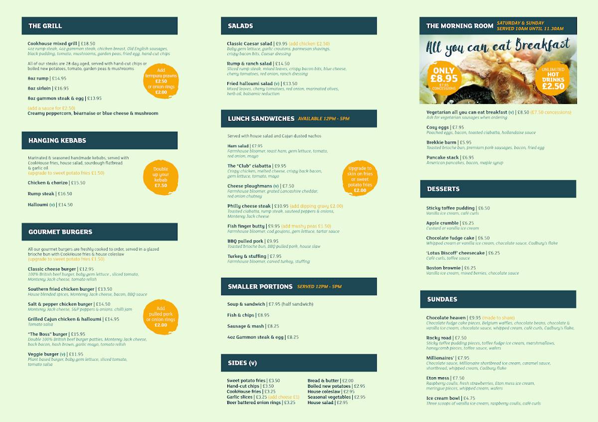 CookHouse Pub & Carvery меню
