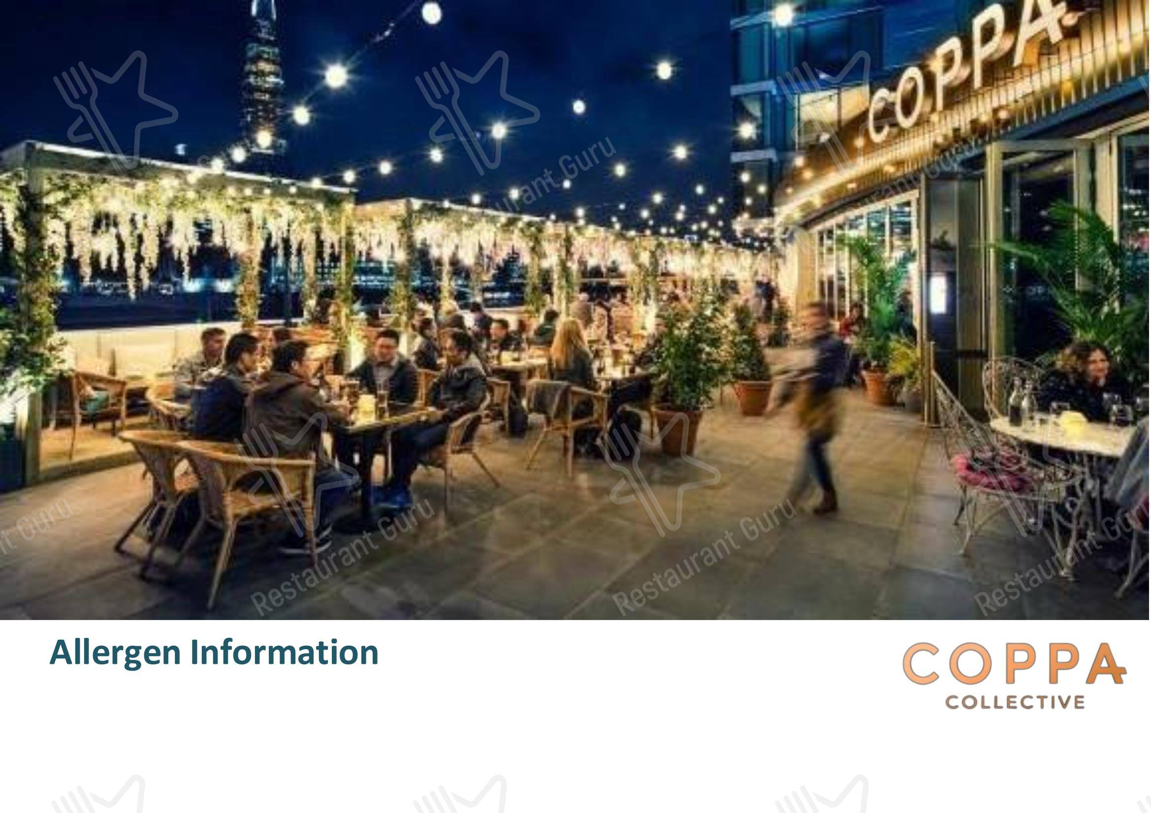 Coppa Club Marylebone в Лондоне - Меню напитков