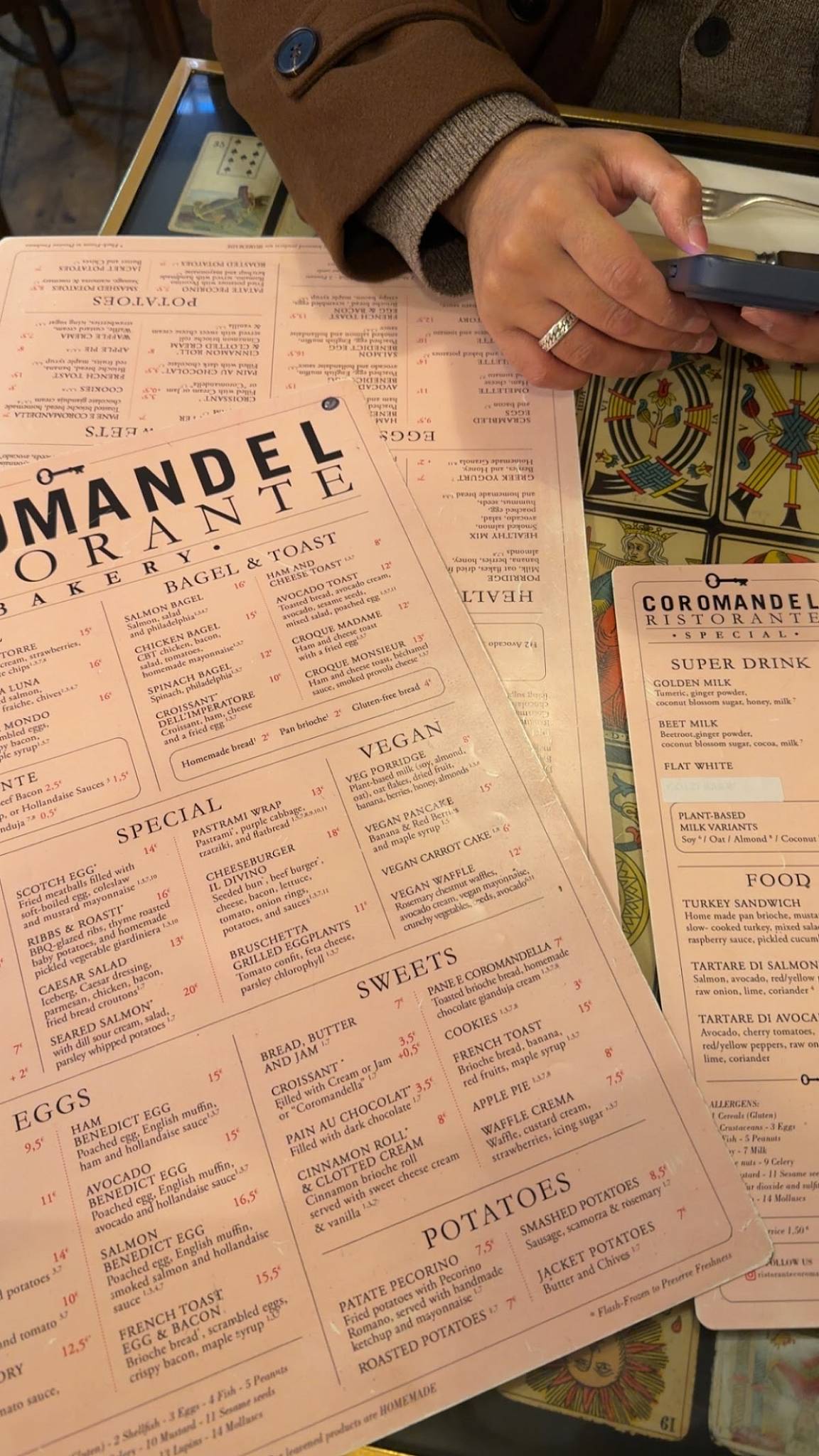 Coromandel меню