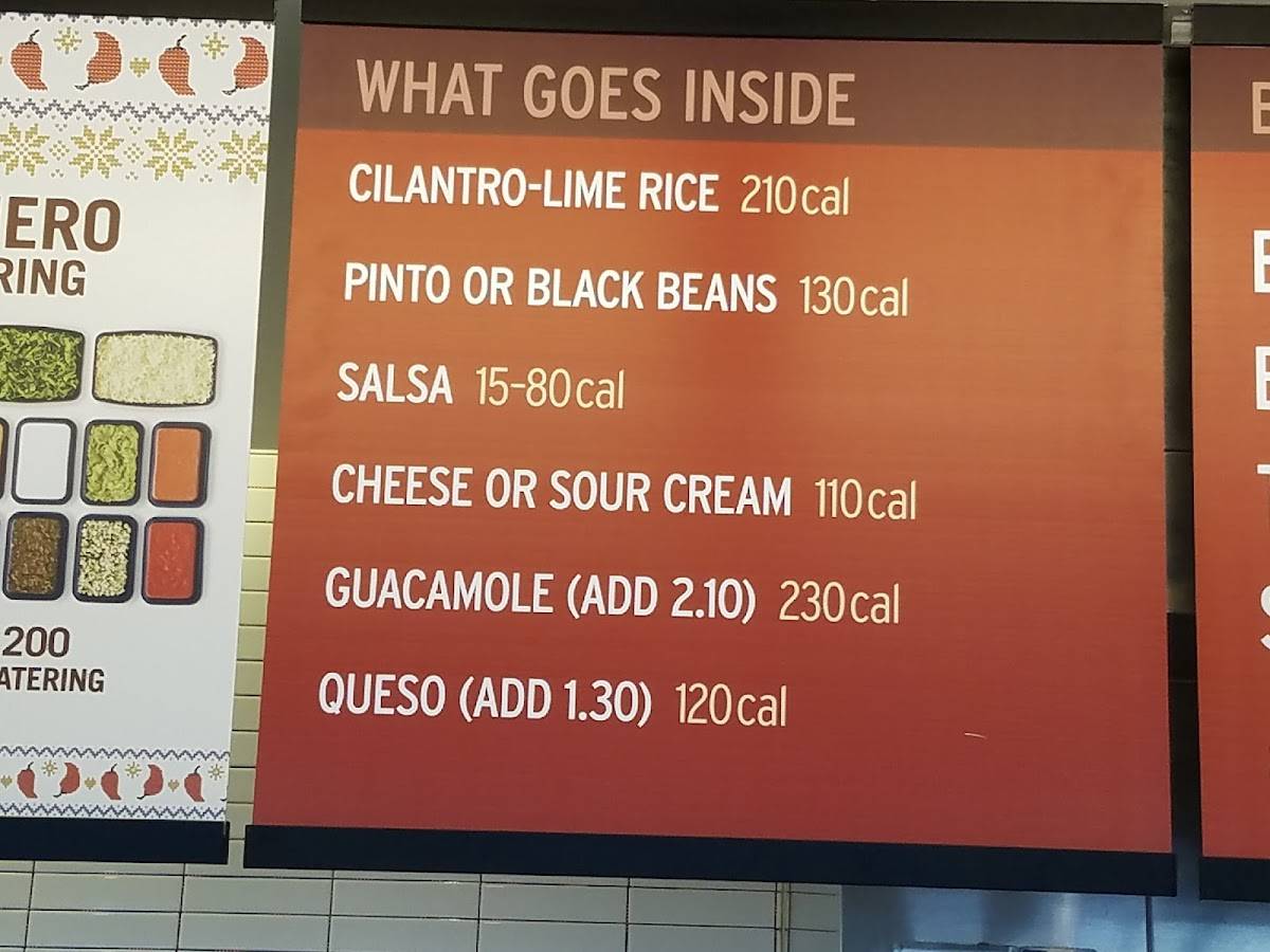 Chipotle Mexican Grill меню