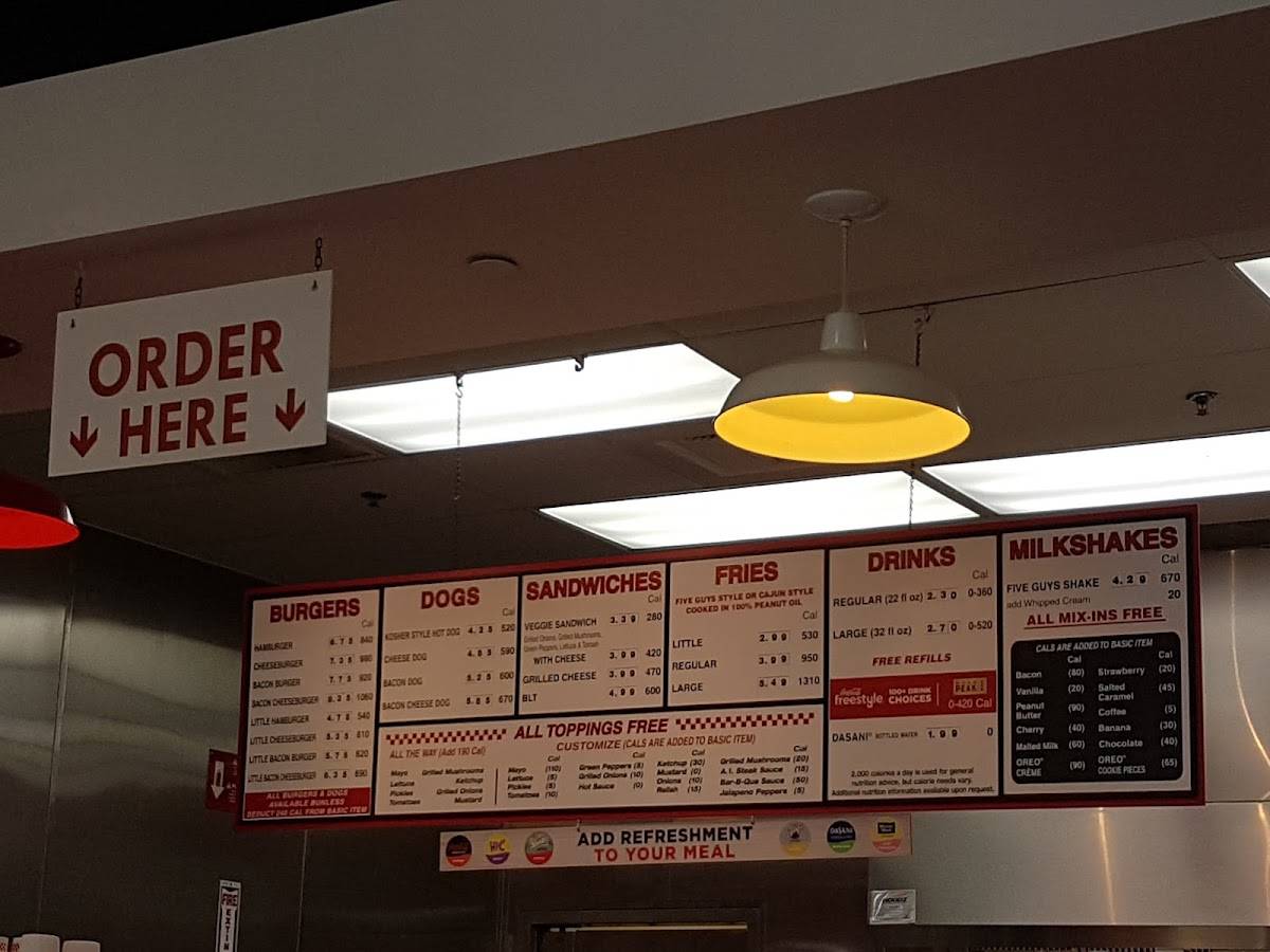 Five Guys меню