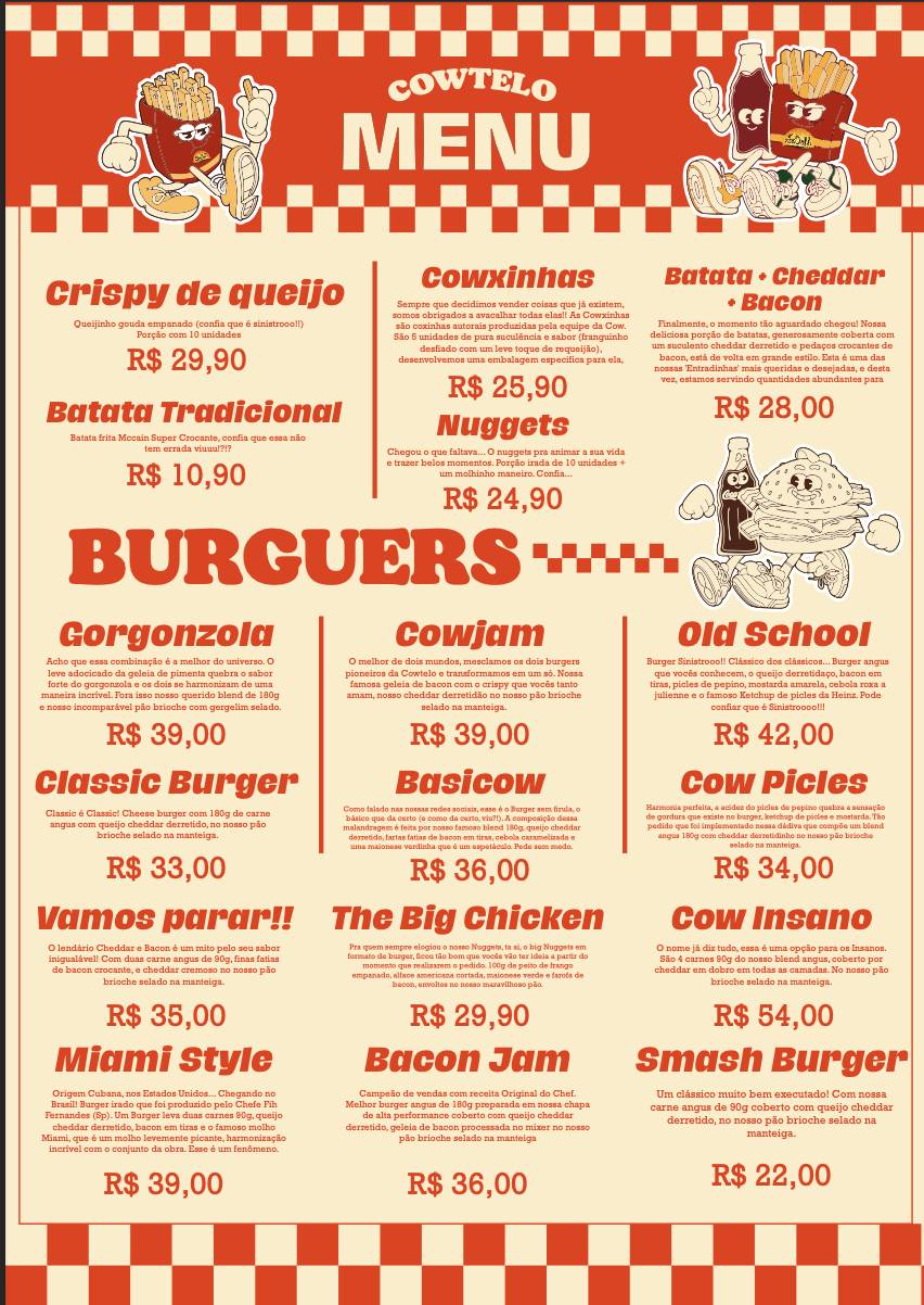 Cowtelo Burger меню