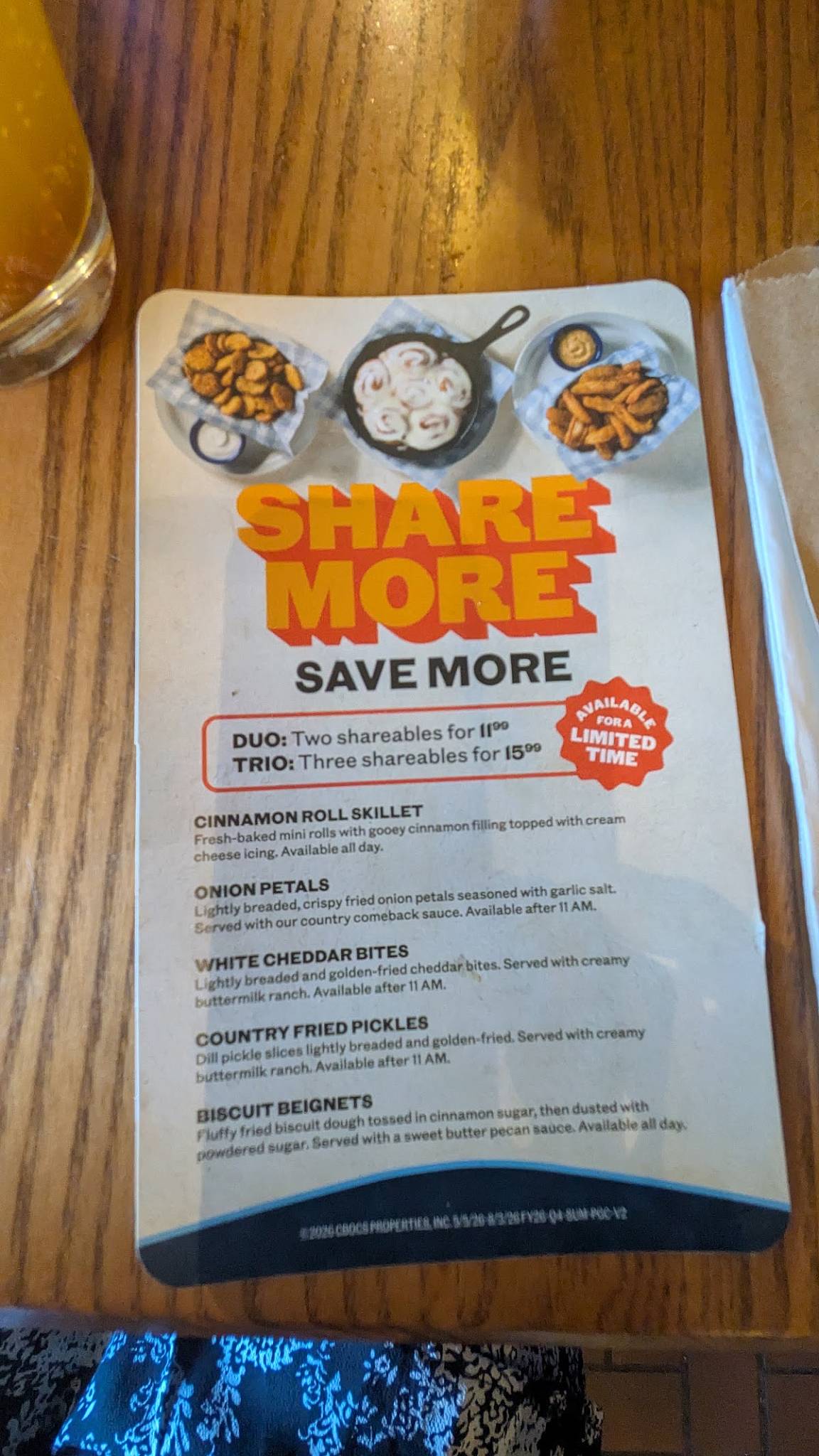 Cracker Barrel Old Country Store меню
