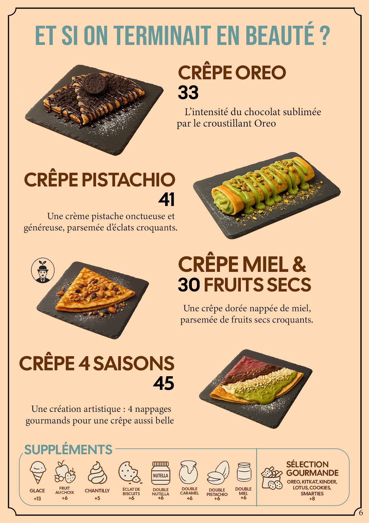 Crêpes Chaplin меню