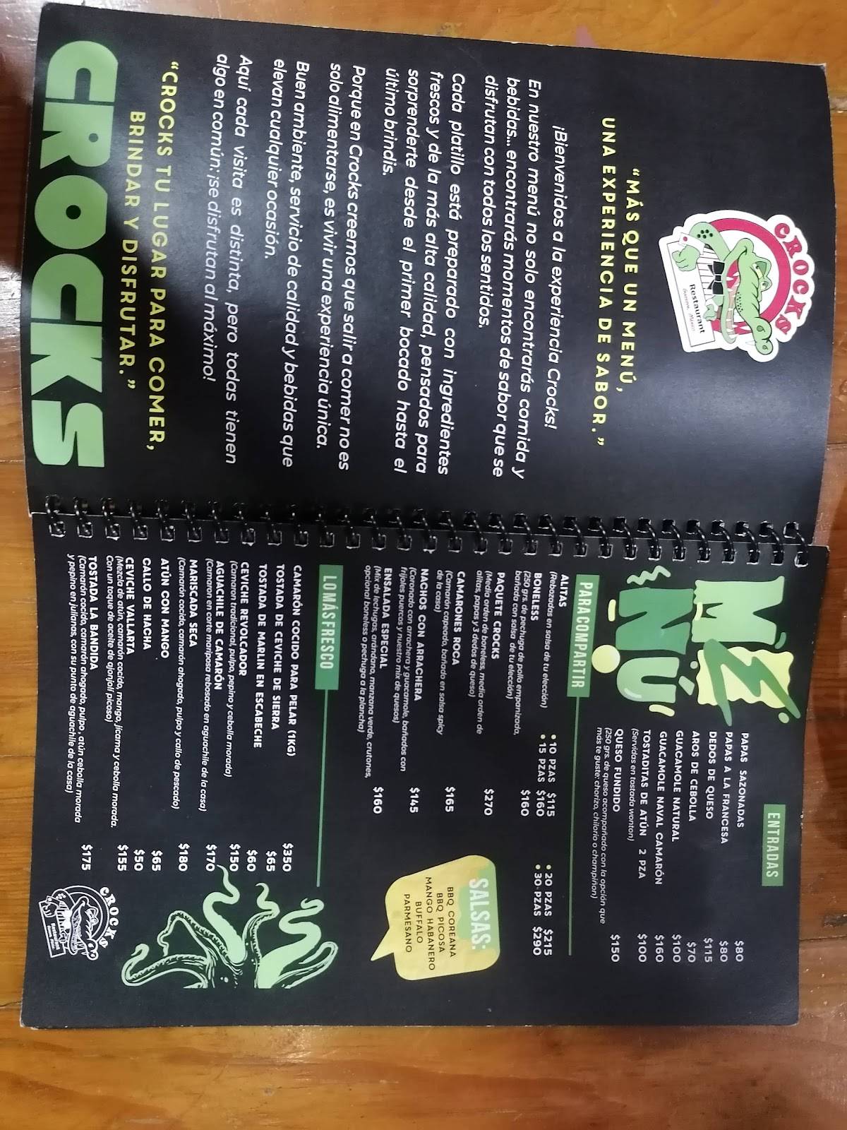 Crocks Restaurante меню